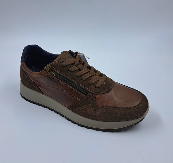 SNEAKERS PELLE NATURALE MARRONE