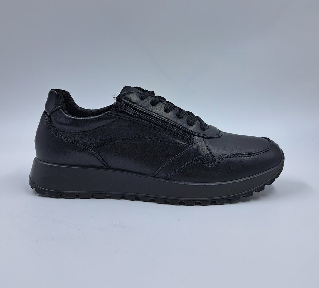 SNEAKERS PELLE NATURALE NERA