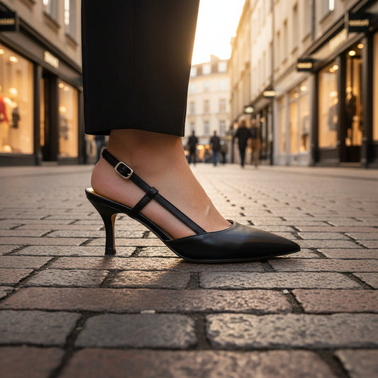 DECOLLETE' MARA PALMAS SLINGBACK NERO