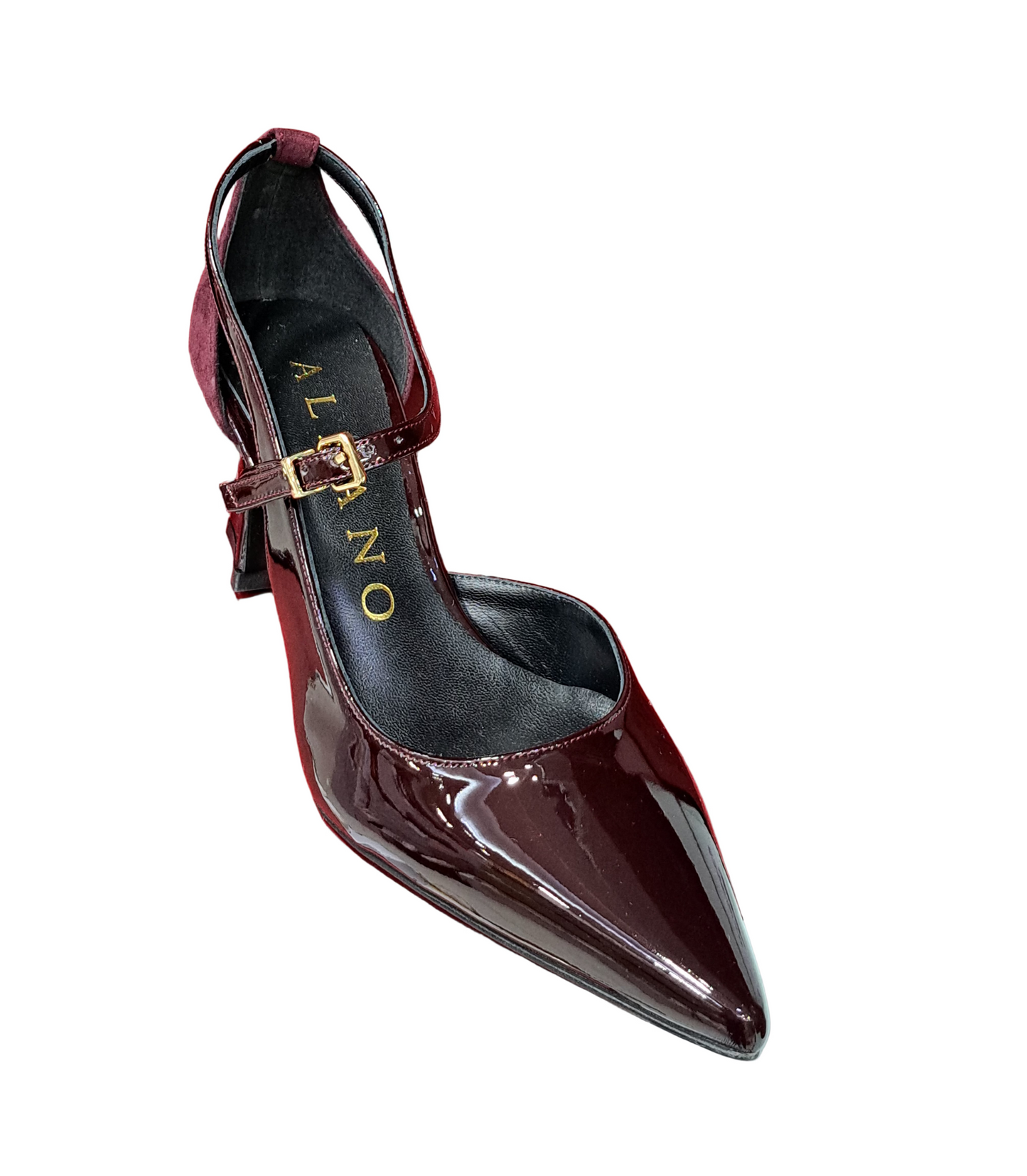 DECOLLETE' VERNICE CAMOSCIO ALBANO BORDEAUX SCURO