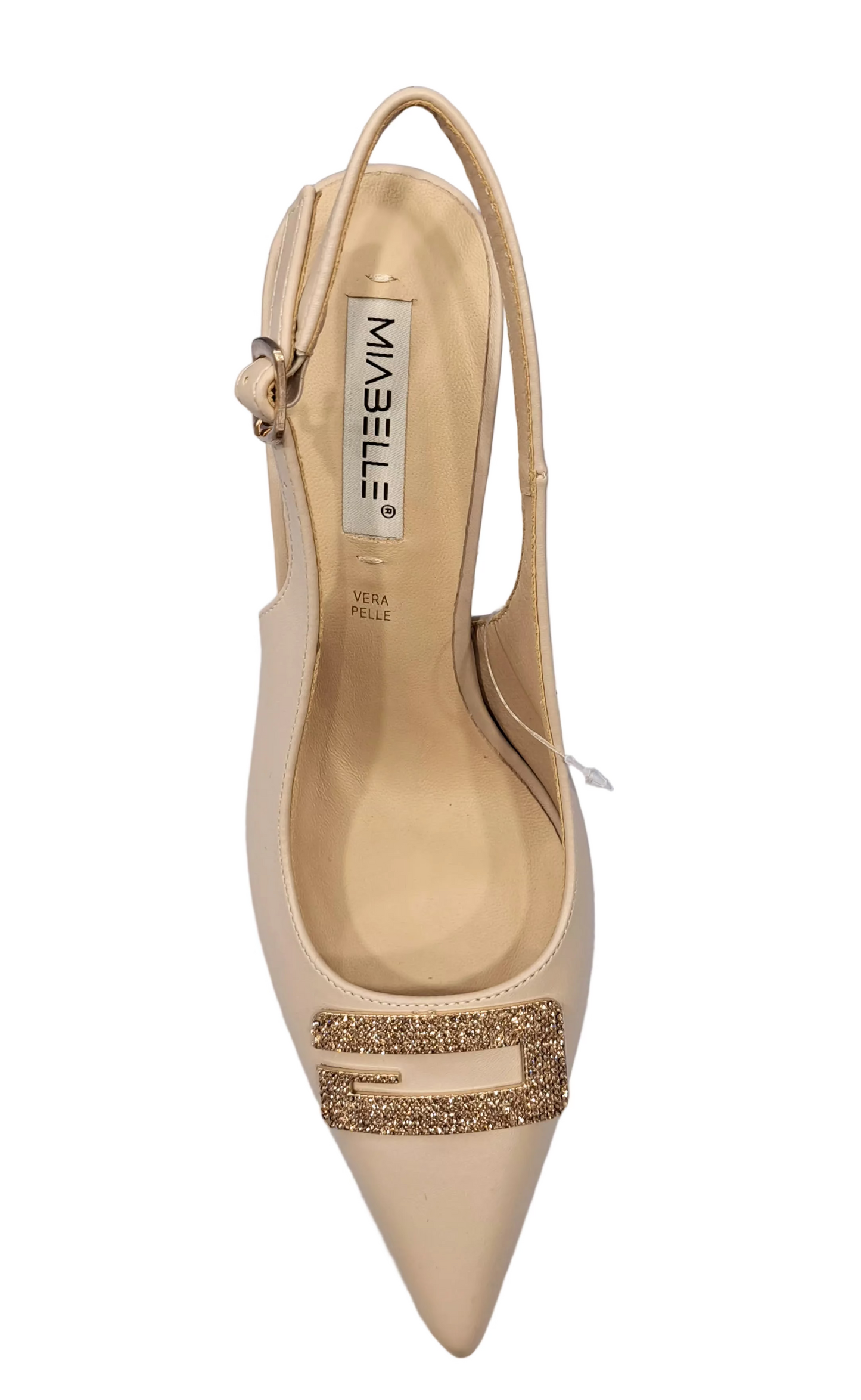 DECOLLETE' SLINGBACK MIABELLE  NUDE CON APPLICAZIONE STRASS