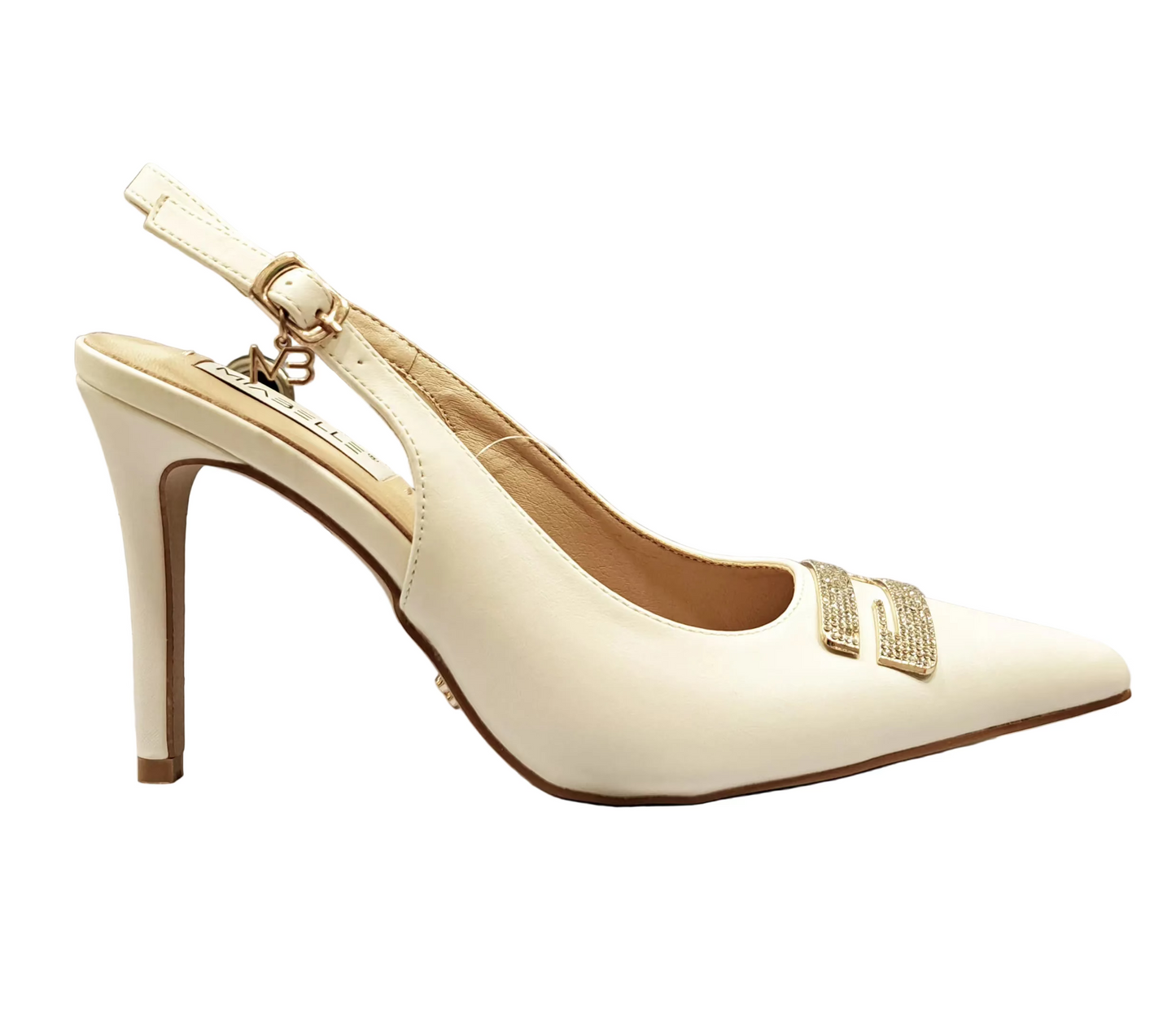 DECOLLETE' SLINGBACK MIABELLE PANNA CON APPLICAZIONE STRASS