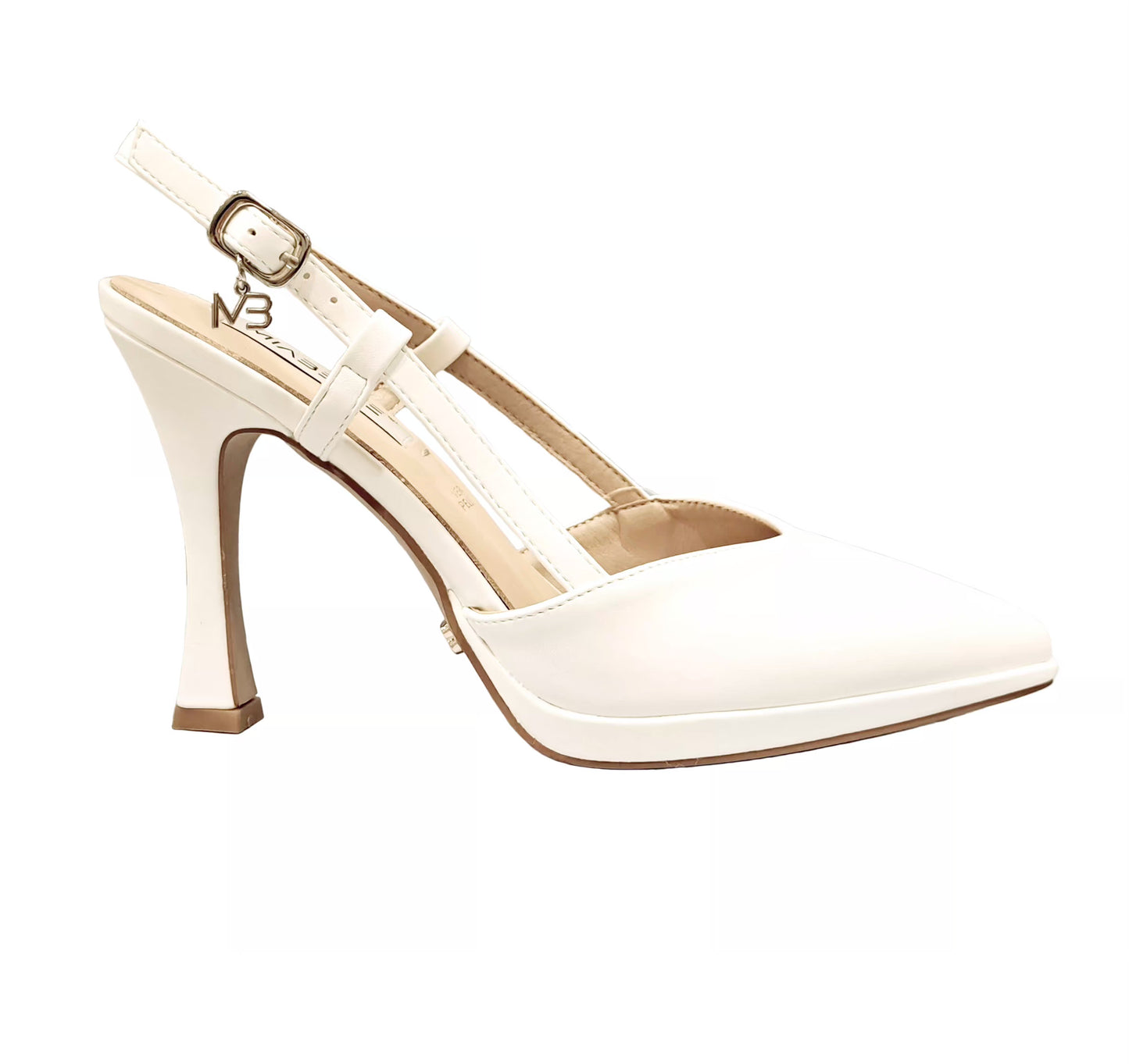 DECOLLETE' MIABELLE SLINGBACK PLATEAU BIANCO