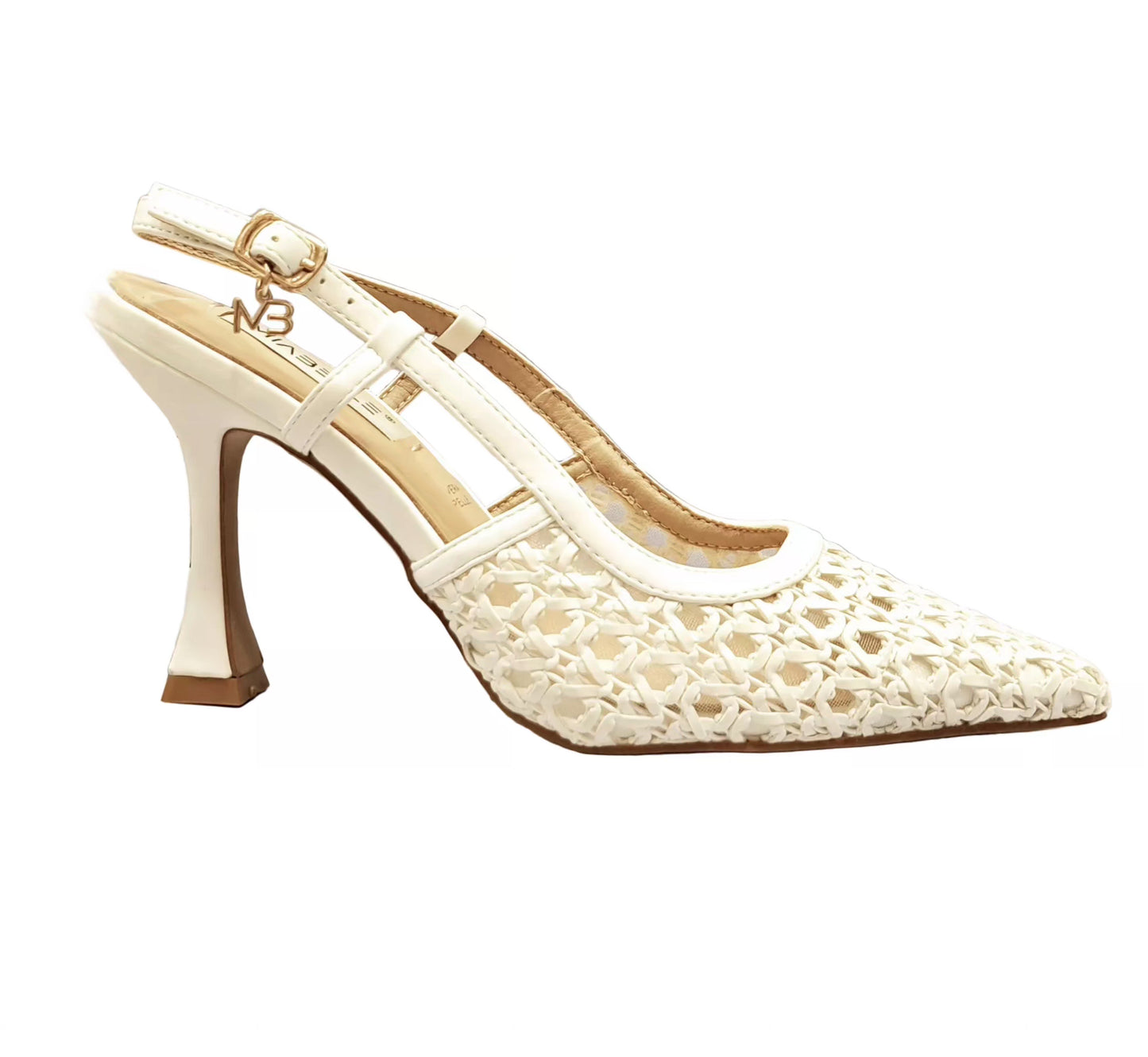 DECOLLETE' SLINGBACK MIABELLE RAFFIA BIANCO