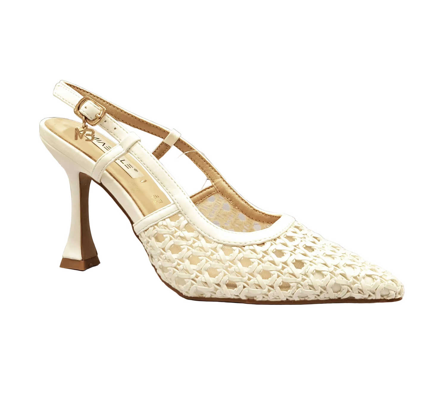 DECOLLETE' SLINGBACK MIABELLE RAFFIA BIANCO