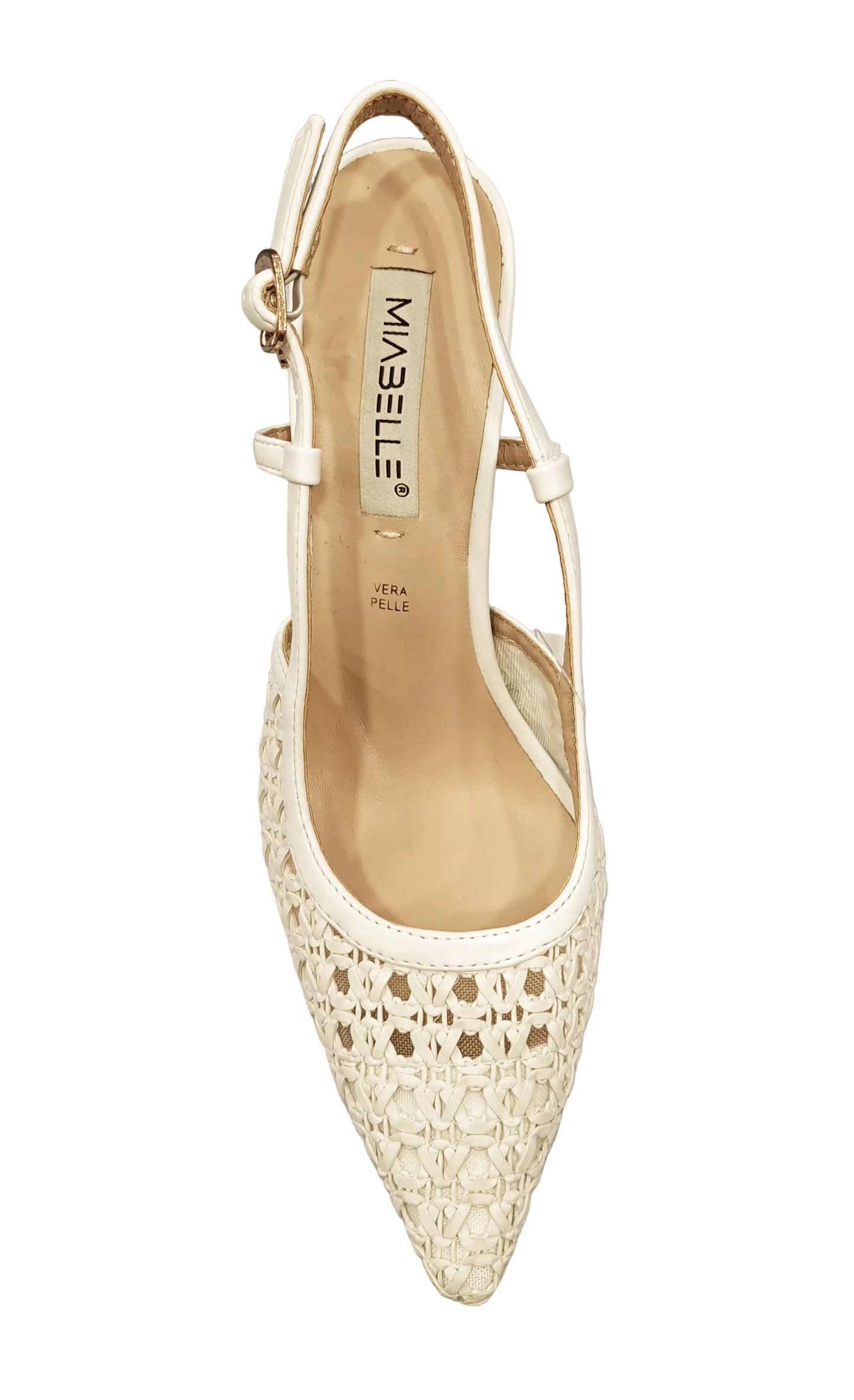 DECOLLETE' SLINGBACK MIABELLE RAFFIA BIANCO