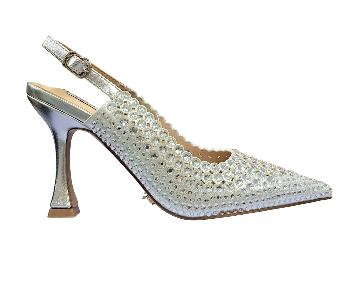 DECOLLETE' MIABELLE SLINGBACK STRASS ARGENTO