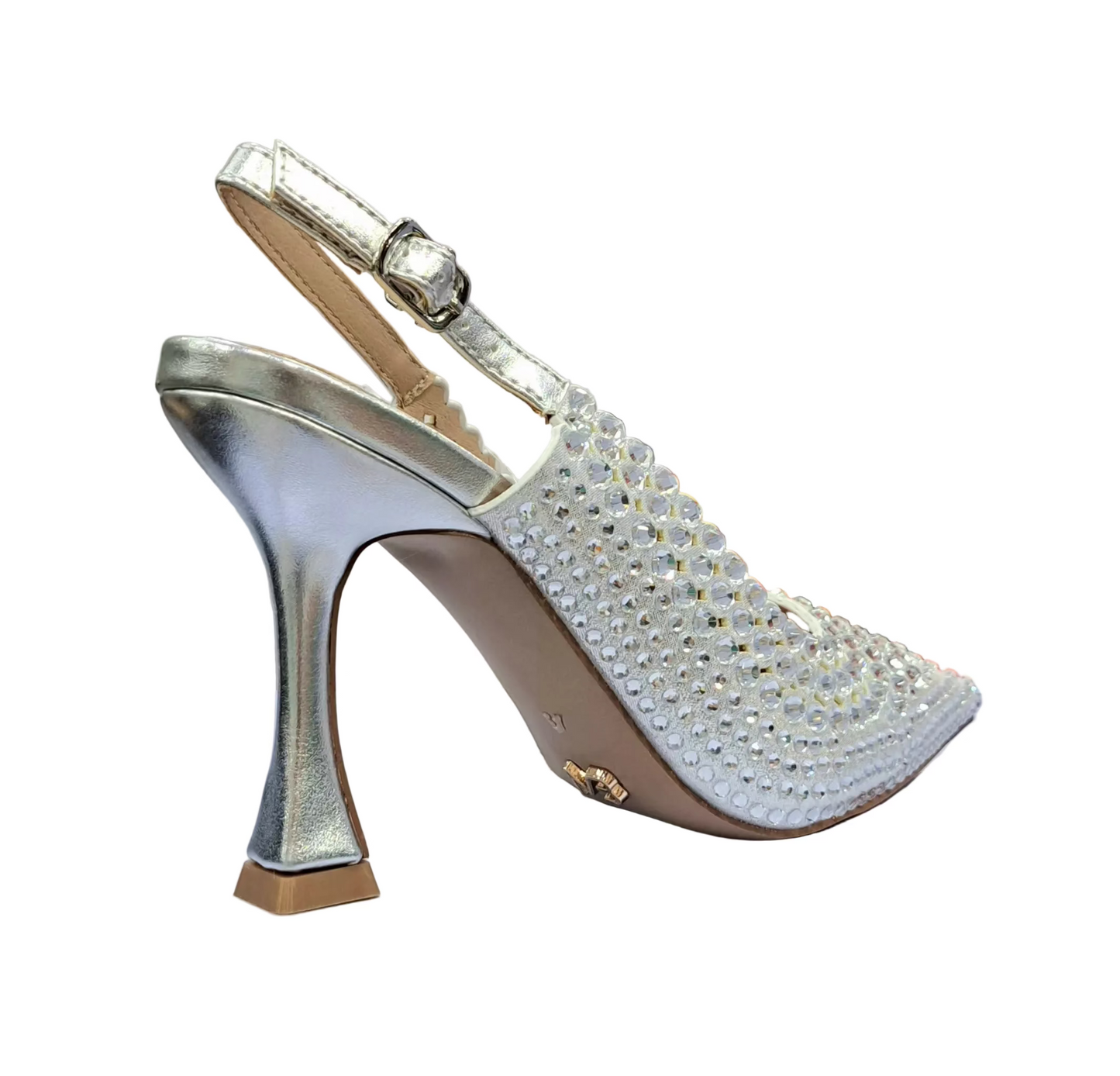 DECOLLETE' MIABELLE SLINGBACK STRASS ARGENTO