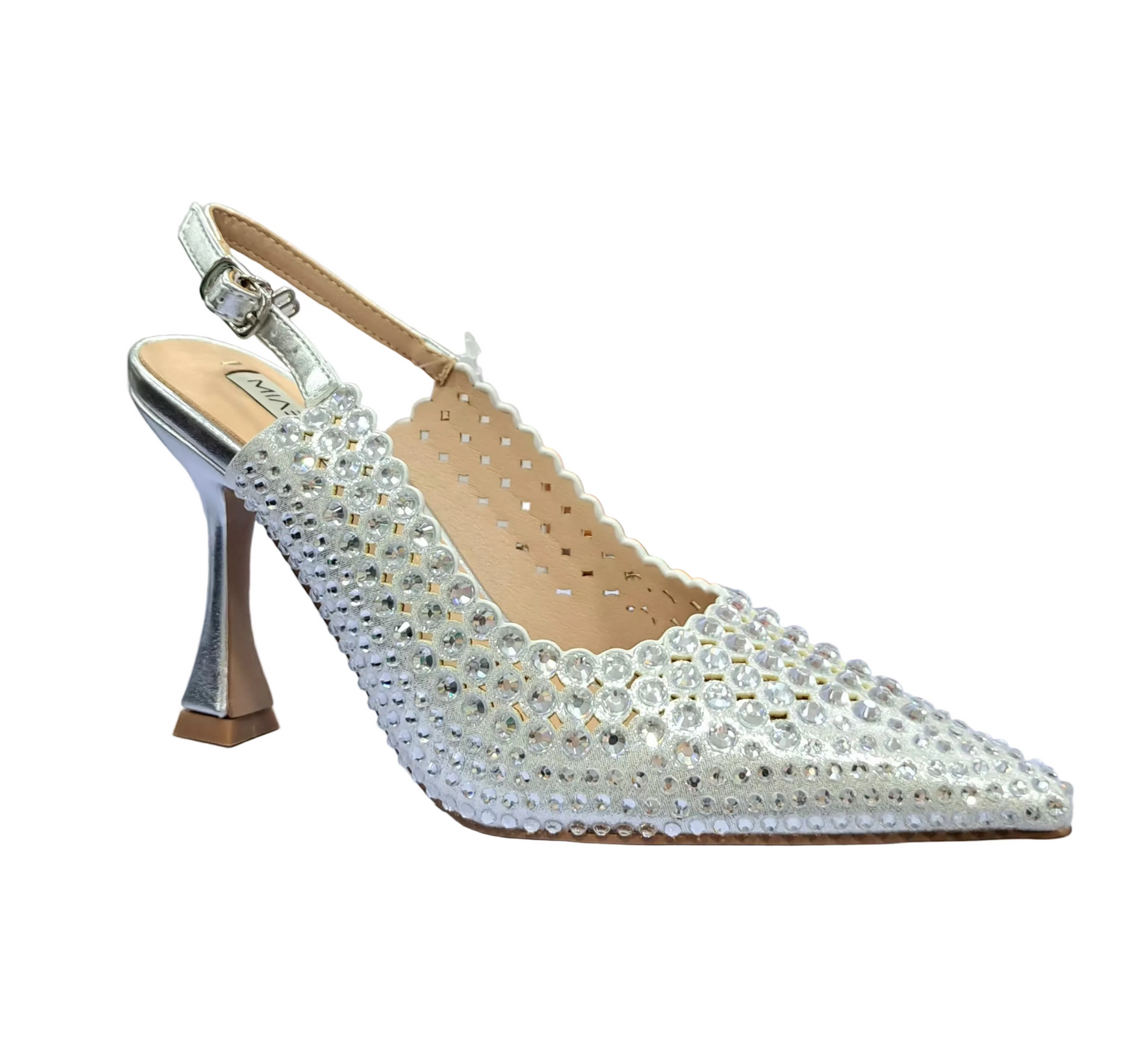 DECOLLETE' MIABELLE SLINGBACK STRASS ARGENTO