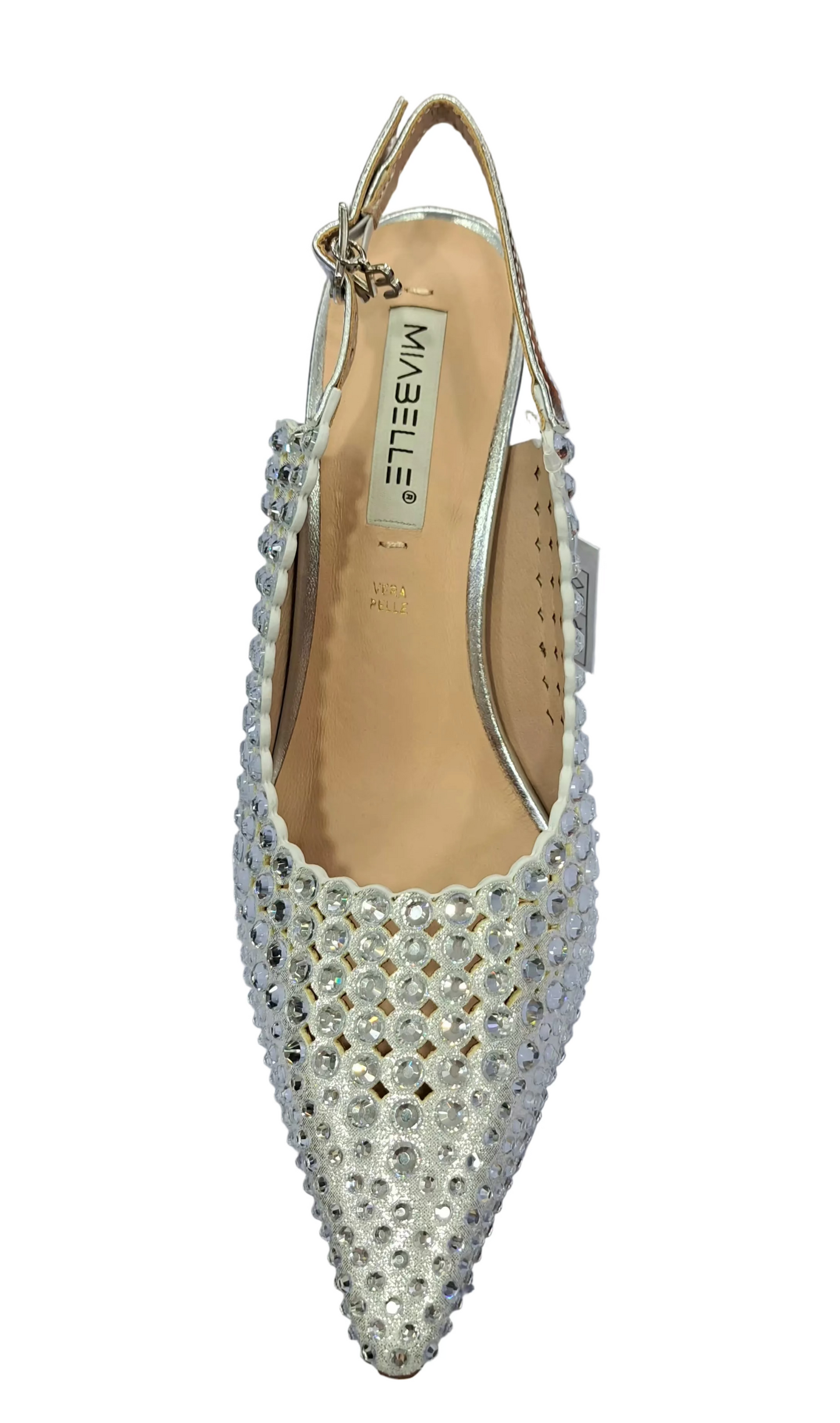 DECOLLETE' MIABELLE SLINGBACK STRASS ARGENTO