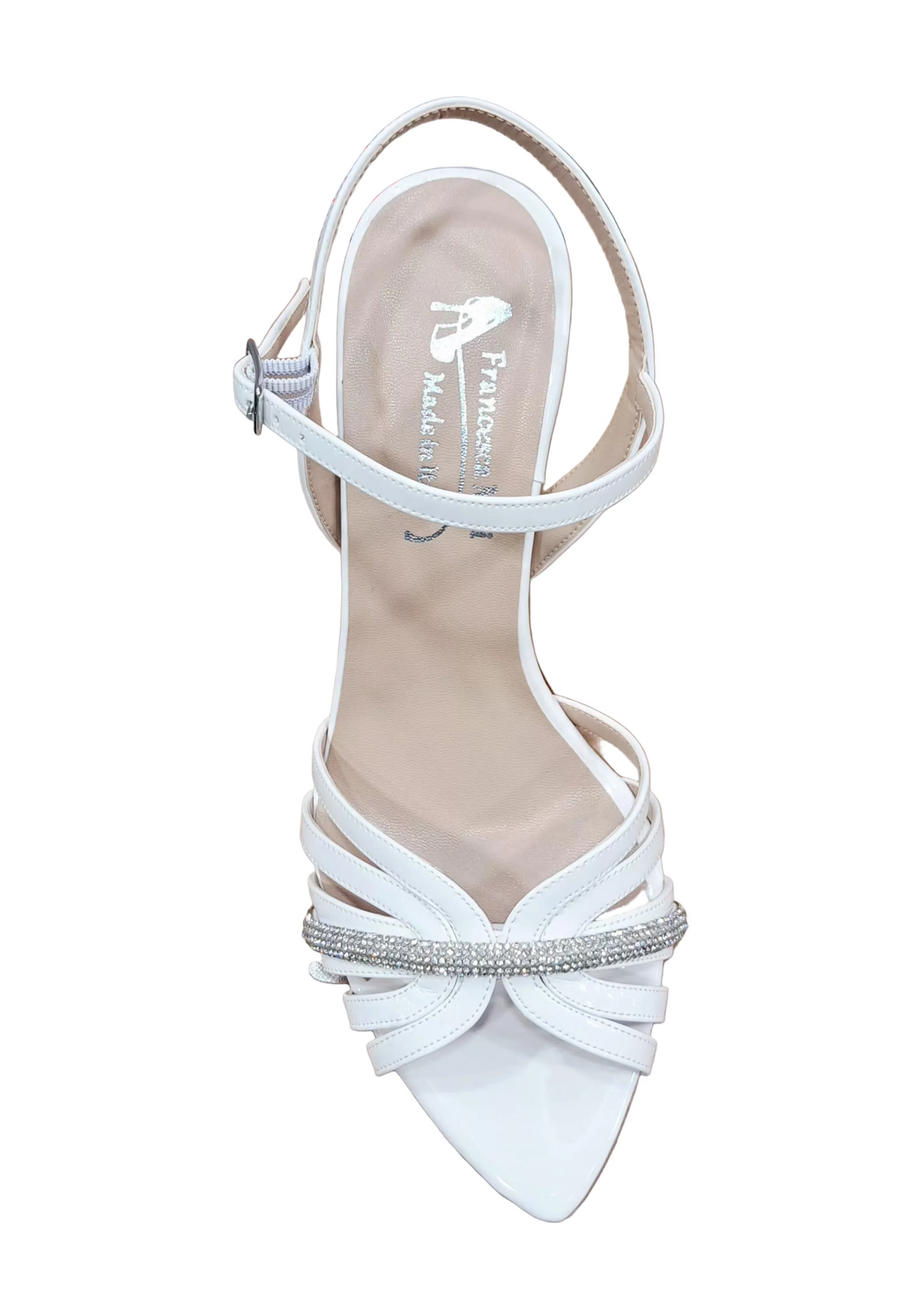 SANDALI FASCE BIANCHE E GIRO STRASS