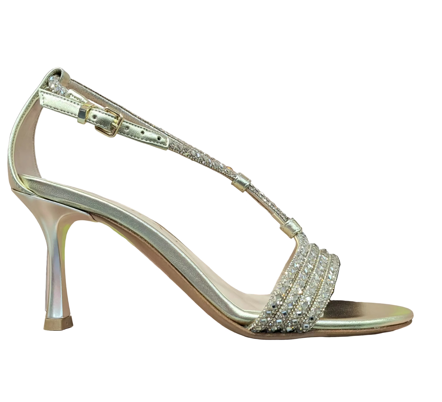 SANDALI GLITTER ALBANO PLATINO