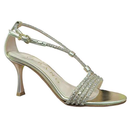 SANDALI GLITTER ALBANO PLATINO