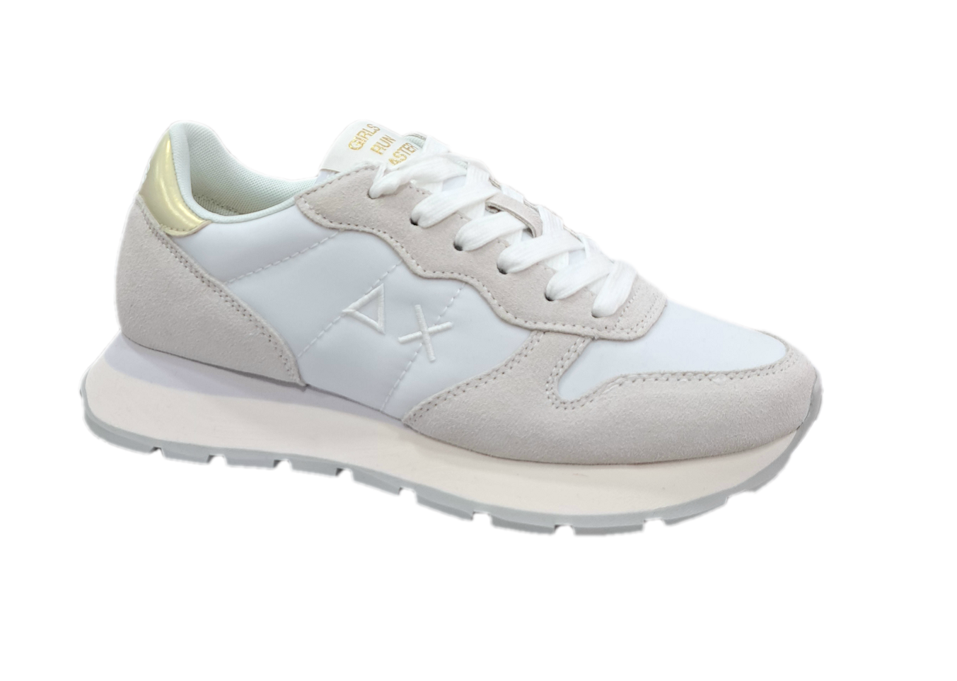 SNEAKERS ALLY GOLD SILVER SUN68 BIANCO