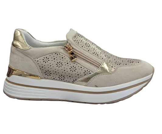 SNEAKERS INBLU MORBIDA PLATINO TRAFORATA ZIP