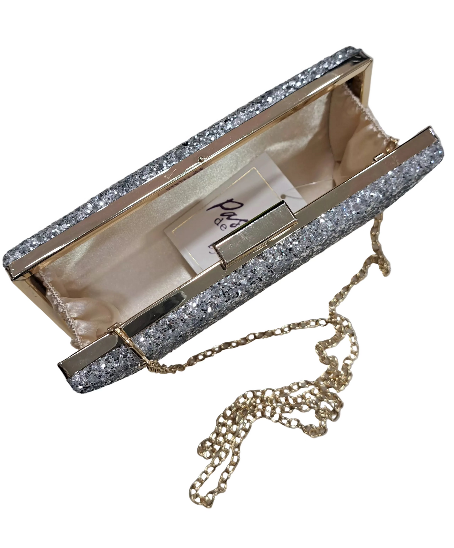 POCHETTE SABBIATA GLITTER PASSION SFUMATA ARGENTO RAME