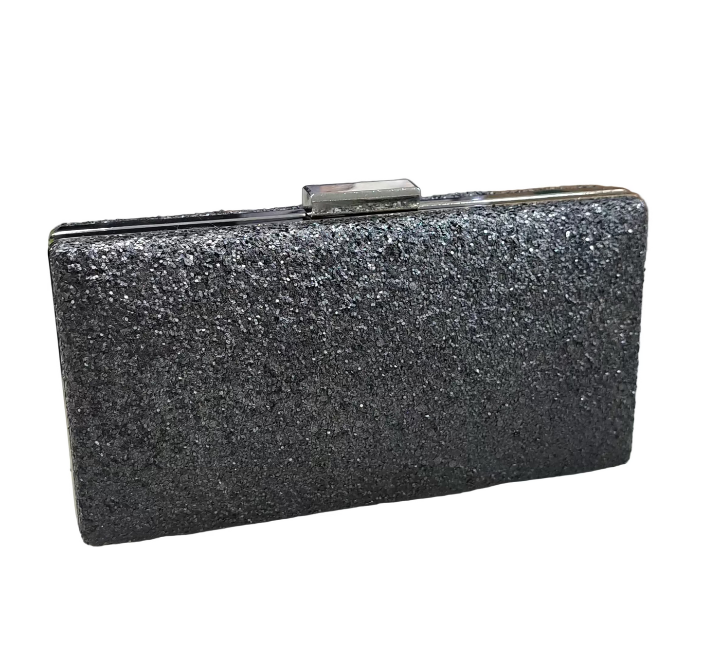 POCHETTE SABBIATA GLITTER PASSION SFUMATA GRIGIO NERO