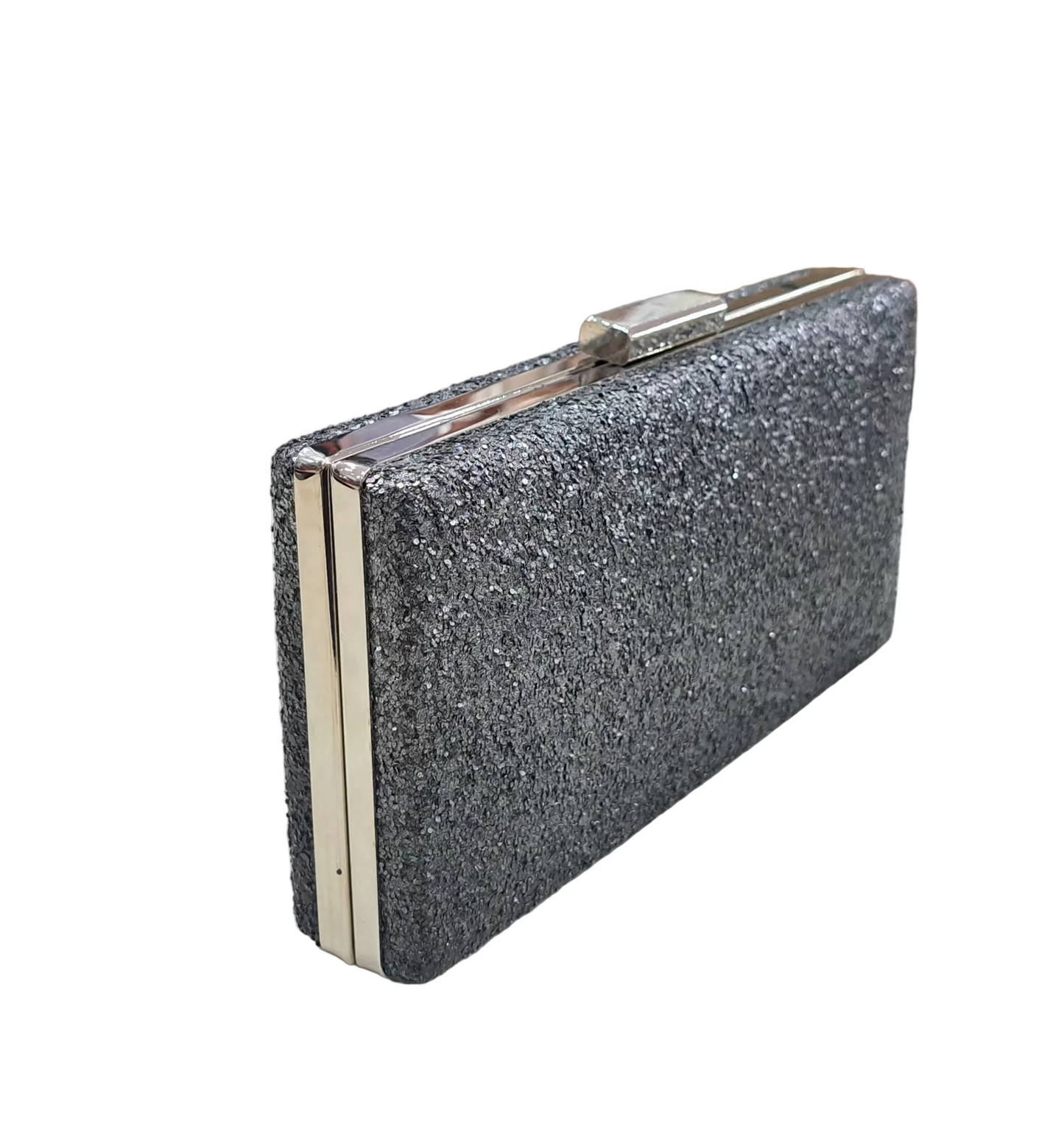 POCHETTE SABBIATA GLITTER PASSION SFUMATA GRIGIO NERO