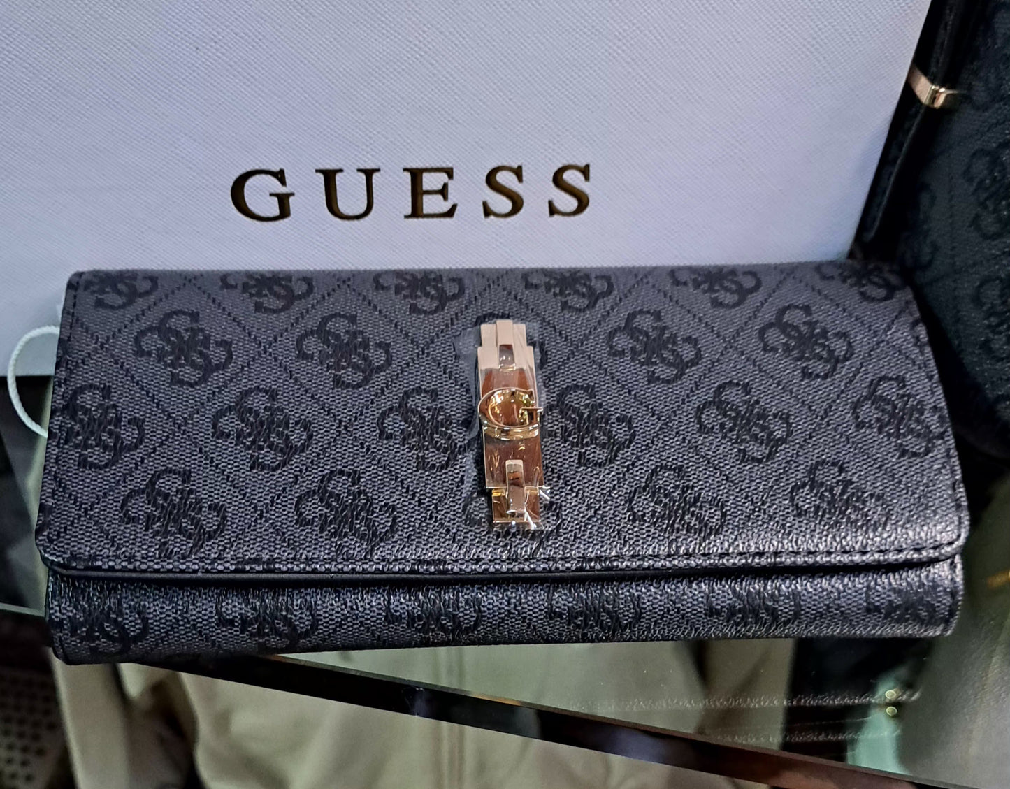 PORTAFOGLI YVONNE LOGO GUESS GRIGIO