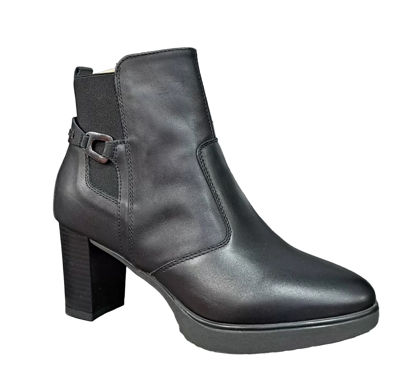 STIVALETTI PELLE NEROGIARDINI ELASTICO NERO