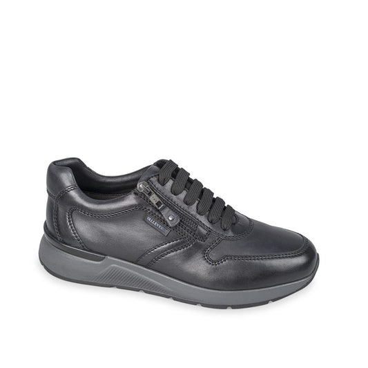 SNEAKERS PELLE NERA ZIP