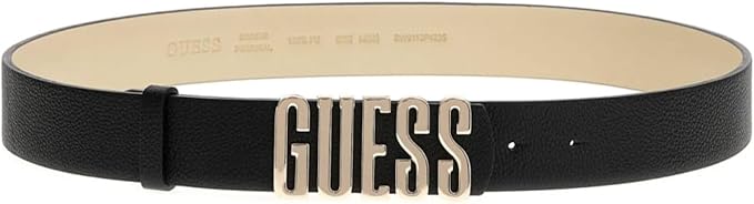 CINTURE GUESS MERIDIAN NERA LOGO LETTERING