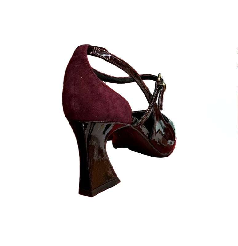 DECOLLETE' VERNICE CAMOSCIO ALBANO BORDEAUX SCURO