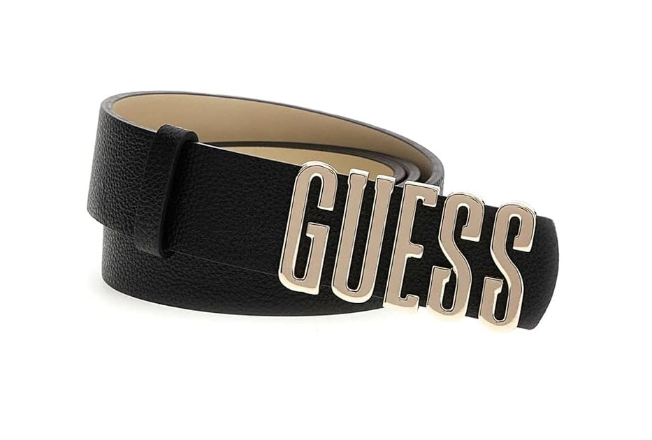 CINTURE GUESS MERIDIAN NERA LOGO LETTERING