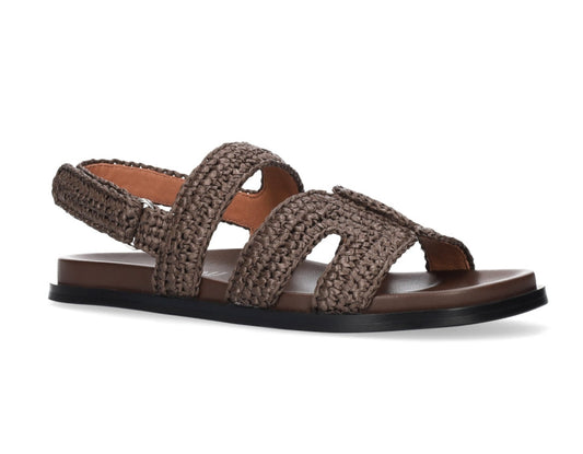 SANDALI MINDY BIBI LOU TESSUTO INTRECCIATO MARRONE