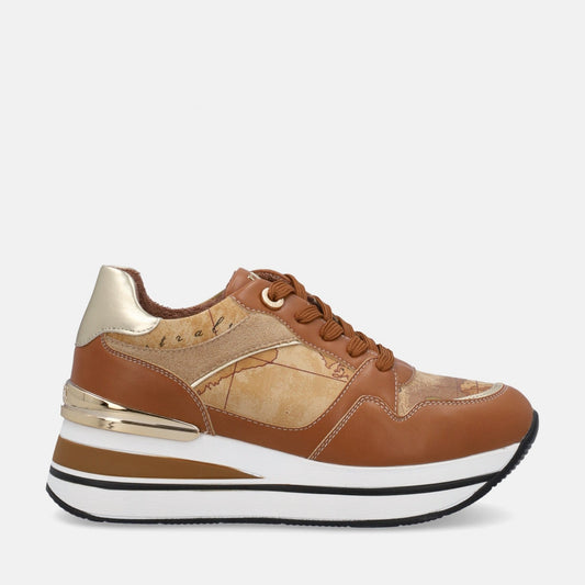 SNEAKERS GEO CUOIO DETTAGLI GOLD