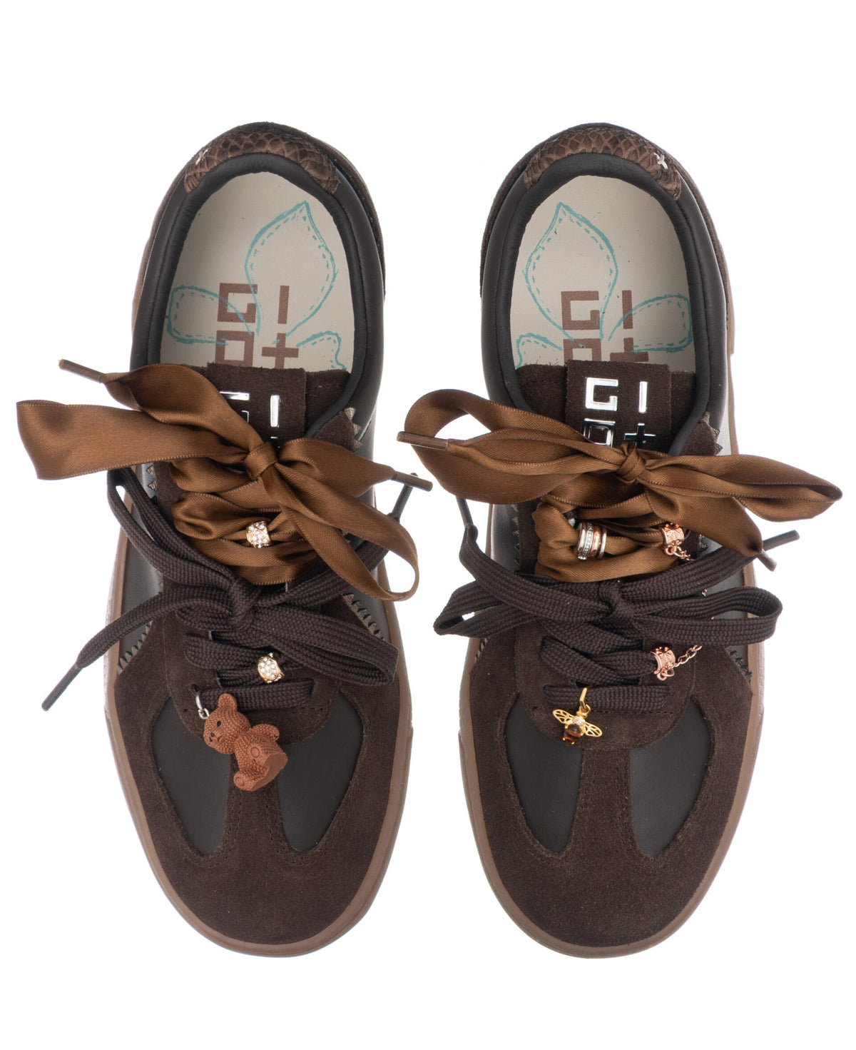 SNEAKERS PELLE GIO+ MARRONE E NERA CHARMS