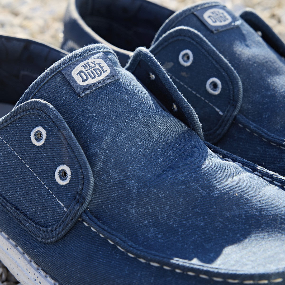 MOCASSINI  WALLY CRU STRETCH CANVAS BLU