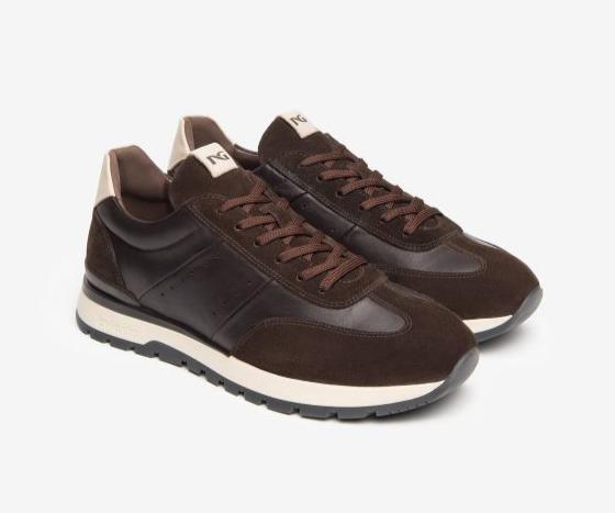 SNEAKERS AROLD PELLE MARRONE