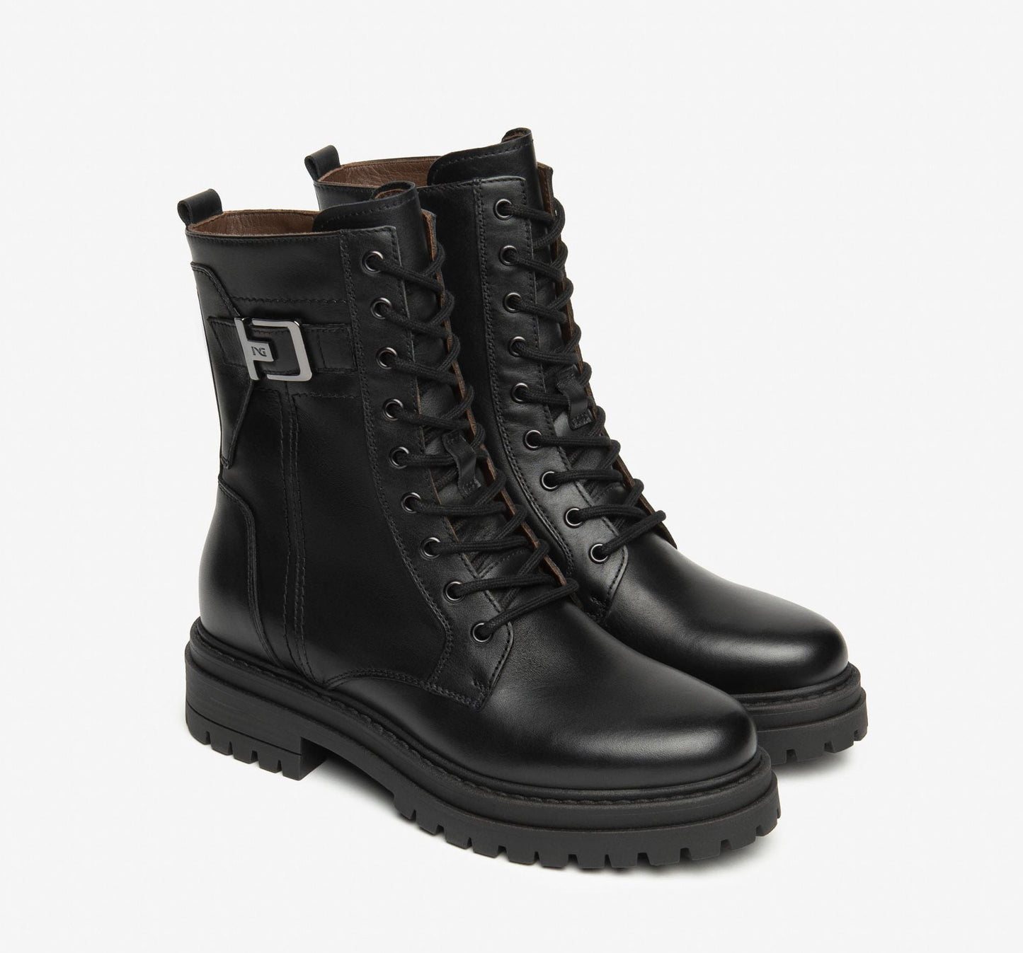 ANFIBI PELLE FIBBIA DECORATIVA NEROGIARDINI NERO