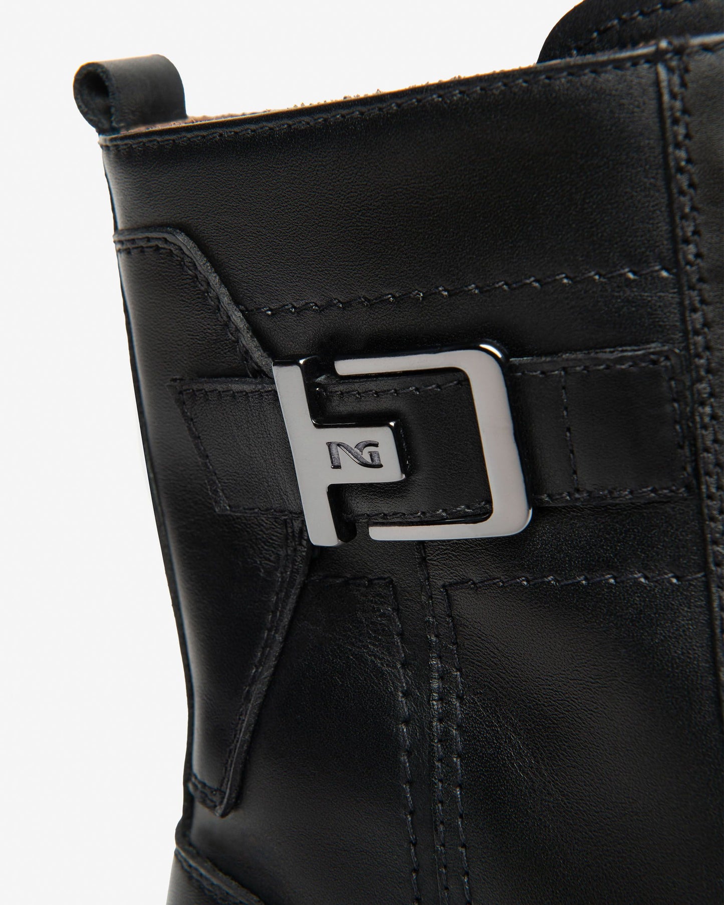 ANFIBI PELLE FIBBIA DECORATIVA NEROGIARDINI NERO