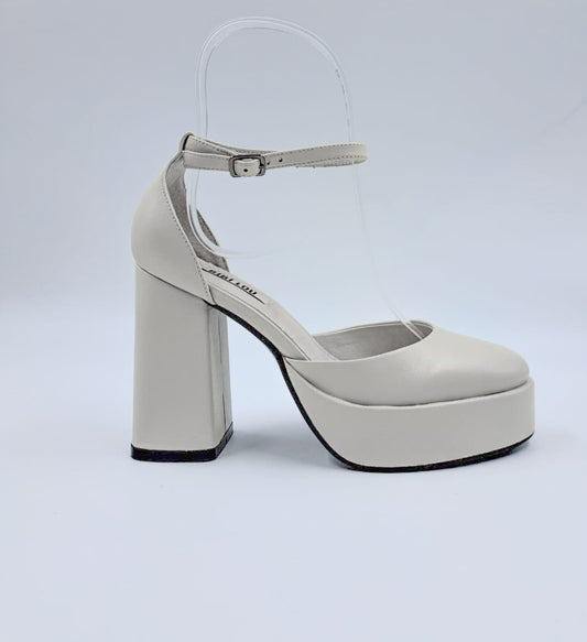 DECOLLETE' PELLE PLATEAU PANNA