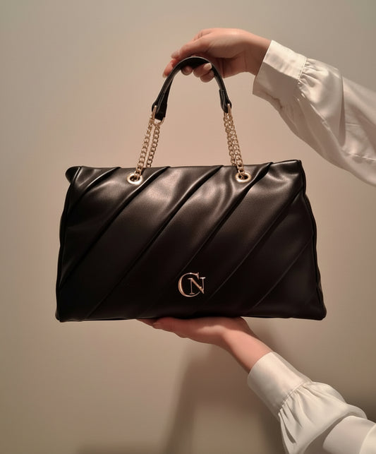 BORSE A SPALLA CAFENOIR PLISSETTATA NERA