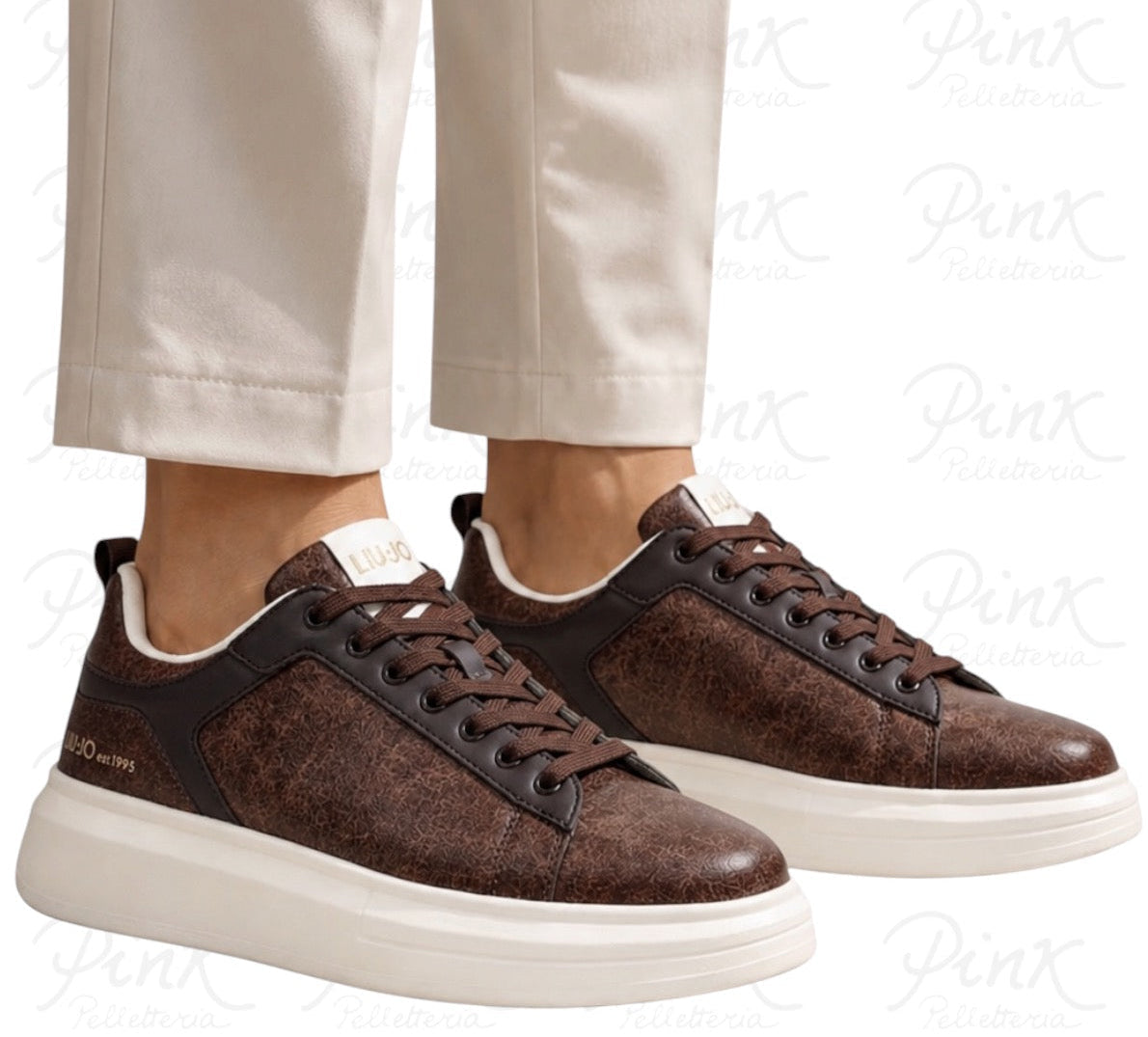 SNEAKERS BIG LIU JO EFFERRO CRACKLE TABACCO