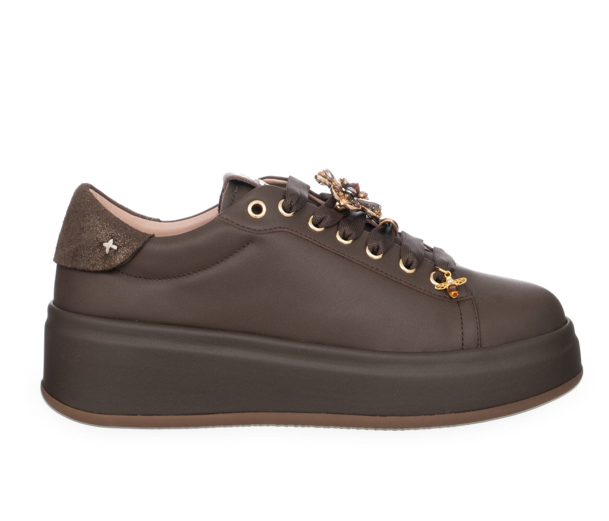 SNEAKERS PELLE GIO+ MARRONE CHARMS