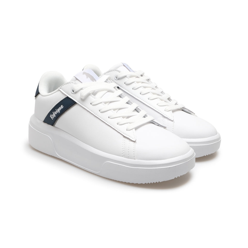 SNEAKERS  BIANCA STRISCIA LOGO BLU