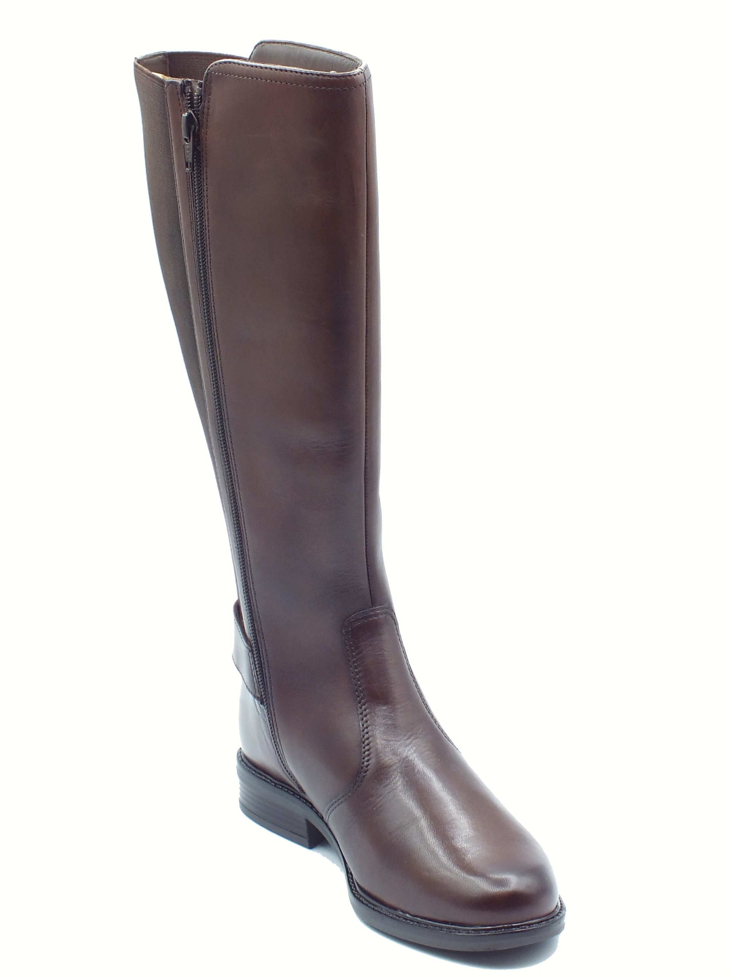 STIVALI IN PELLE ELASTICO LATERALE VALLEVERDE FIBBIA DECORATIVA MARRONE