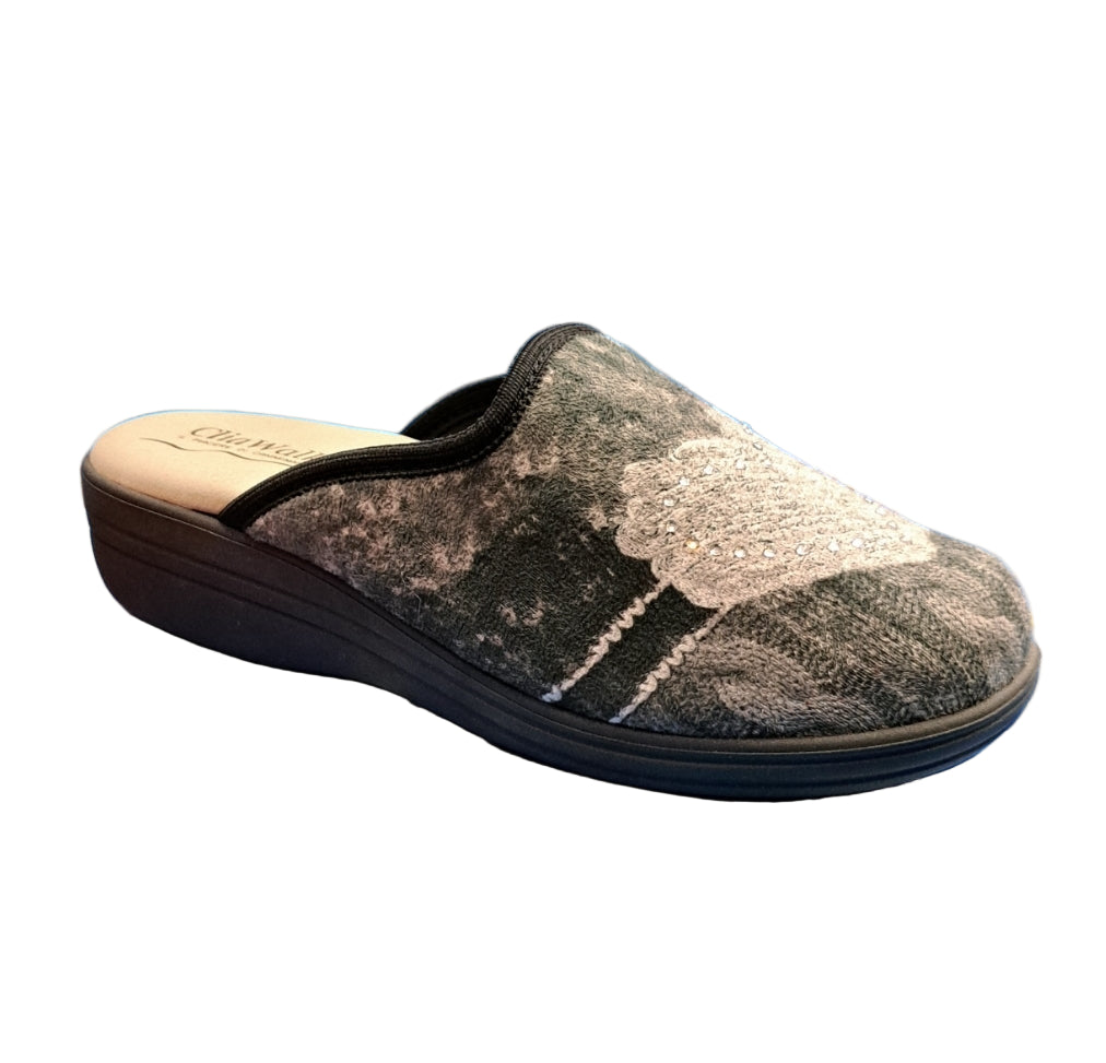 PANTOFOLE CLIAWALK CUORE ANTRACITE