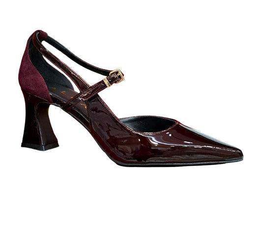 DECOLLETE' VERNICE CAMOSCIO ALBANO BORDEAUX SCURO