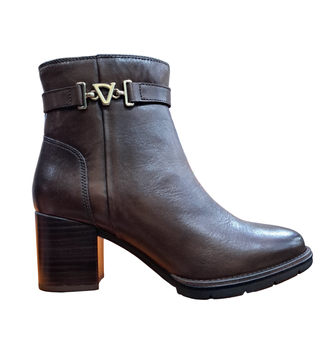 STIVALETTI IN PELLE FIBBIA LOGATA VALLEVERDE MARRONE
