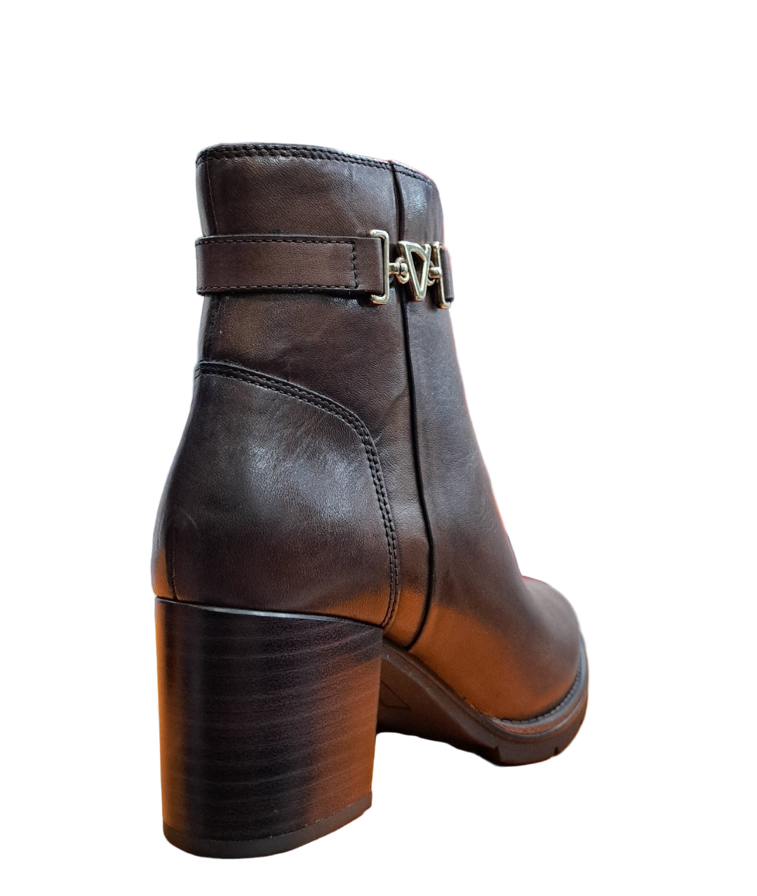 STIVALETTI IN PELLE FIBBIA LOGATA VALLEVERDE MARRONE