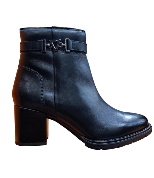 STIVALETTI IN PELLE FIBBIA LOGATA VALLEVERDE NERO