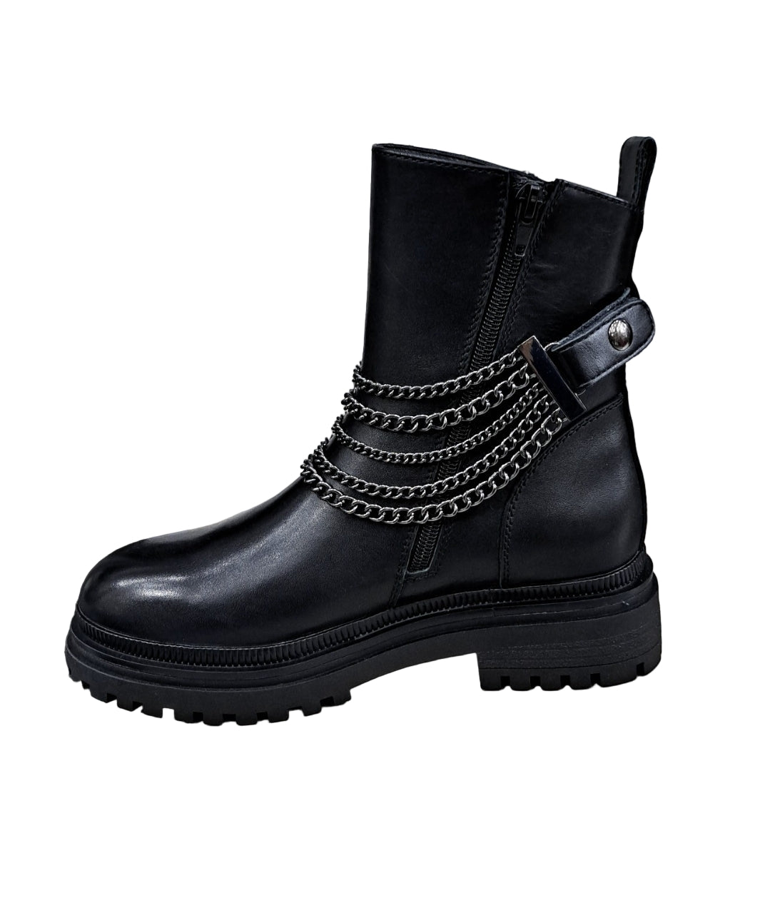 TRONCHETTI PELLE CATENE APEPAZZA NERO