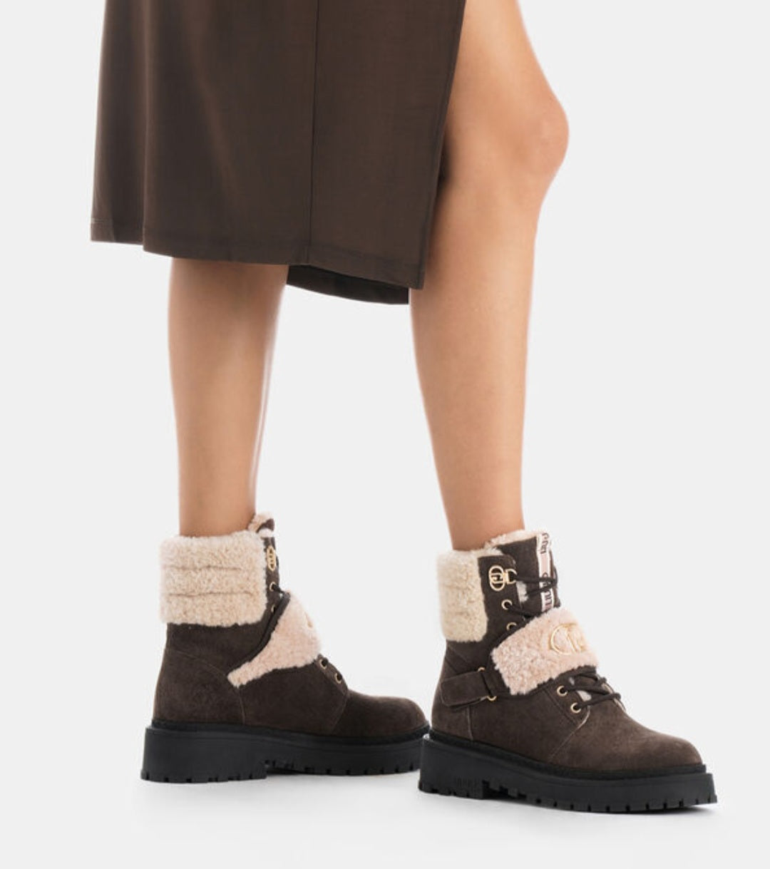 ANFIBI PELLE E TESSUTO LIU JO MARRONE