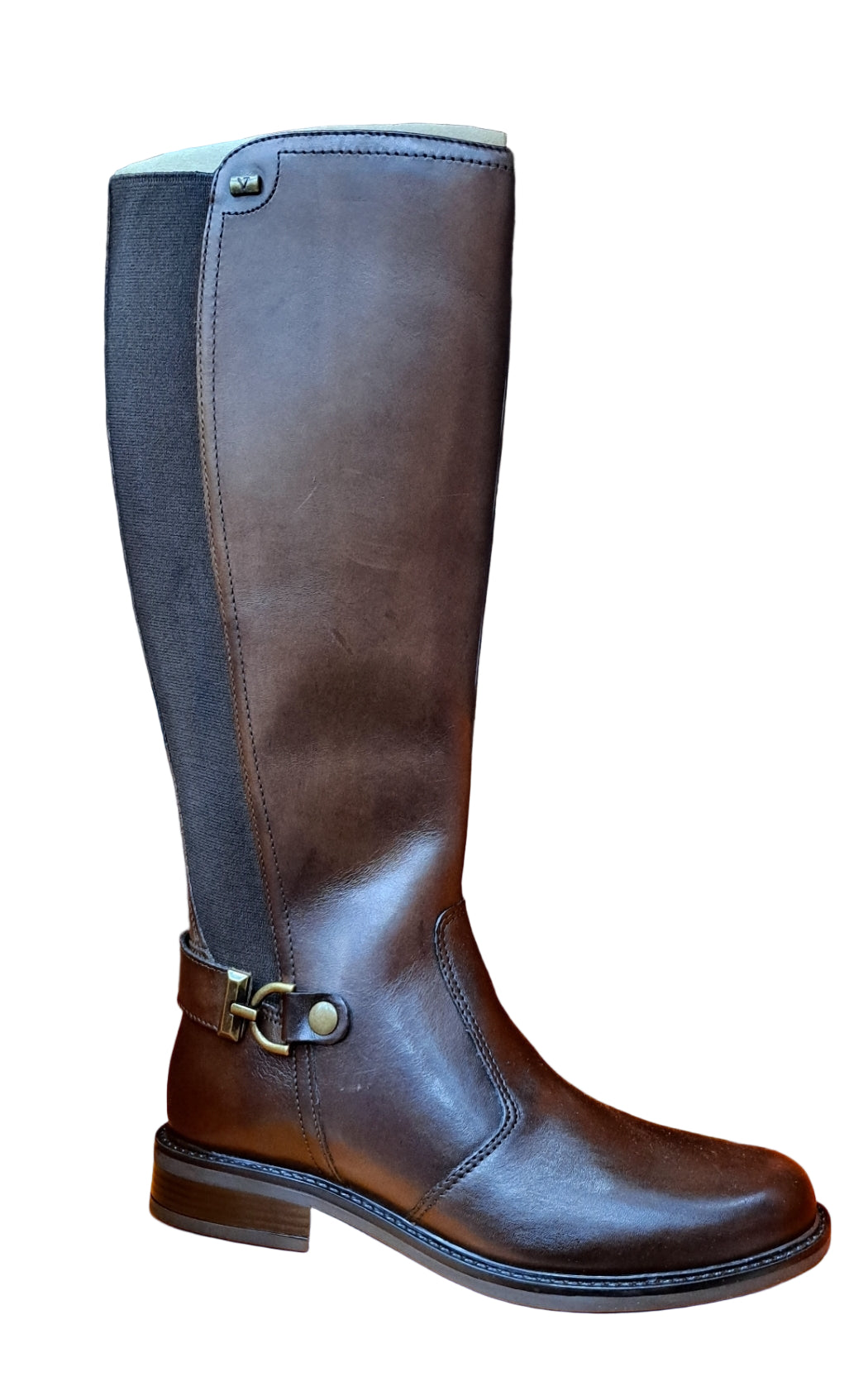 STIVALI IN PELLE ELASTICO LATERALE VALLEVERDE FIBBIA DECORATIVA MARRONE