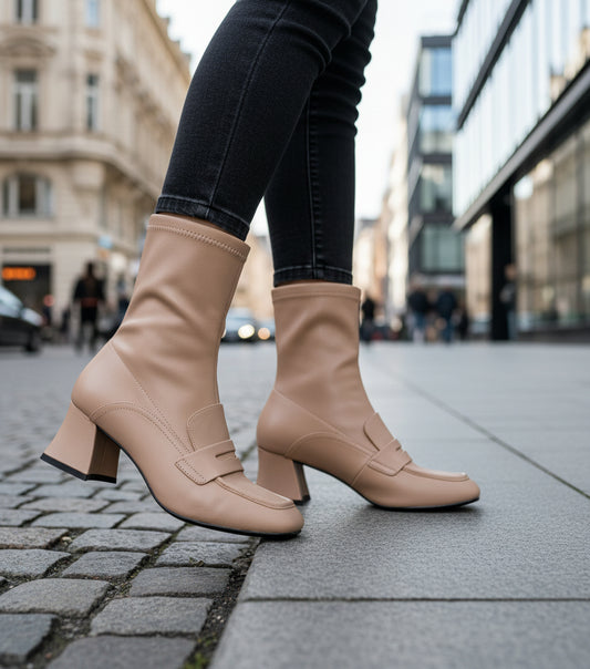 STIVALETTI PELLE NUDE